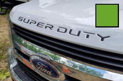 Decal Mods (2017-2022) Hood Grille Decal Sticker (Thin) Letter Inserts Inlays For Ford F250 F350 F450 Super Duty (Vibrant Green)