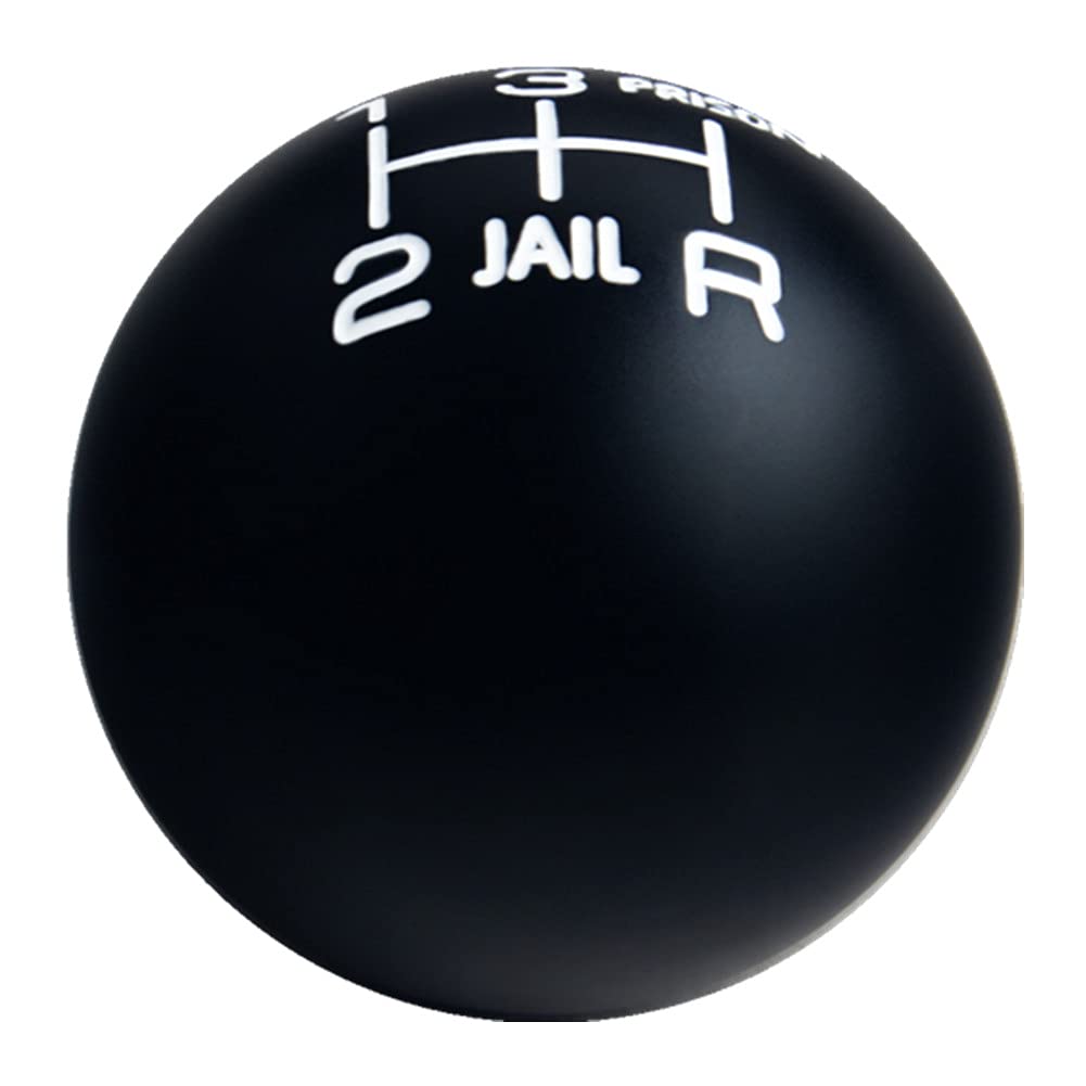 DEWHEL Aluminum 200 Grams Weighted Round Black/White Inlay Jail Prison 5 Speed Shift Knob Manual Car M10x1.5 M10x1.25 M8x1.25 M1