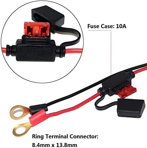 2Ft Motorcycle Battery Charger Cord - Sae To O Ring Terminal Quick Disconnect Assembly Extension Cable, Sae 2Pin Wire Harness Re