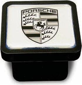 Porsche Genuine Oem Cayenne Trailer Hitch Cover -Black On Silver