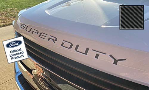 Decal Mods Super Duty Hood Grille Decal Sticker Letter Inserts Inlays (Thin) For Ford F250 F350 F450 (2017-2022) Carbon Fiber - 