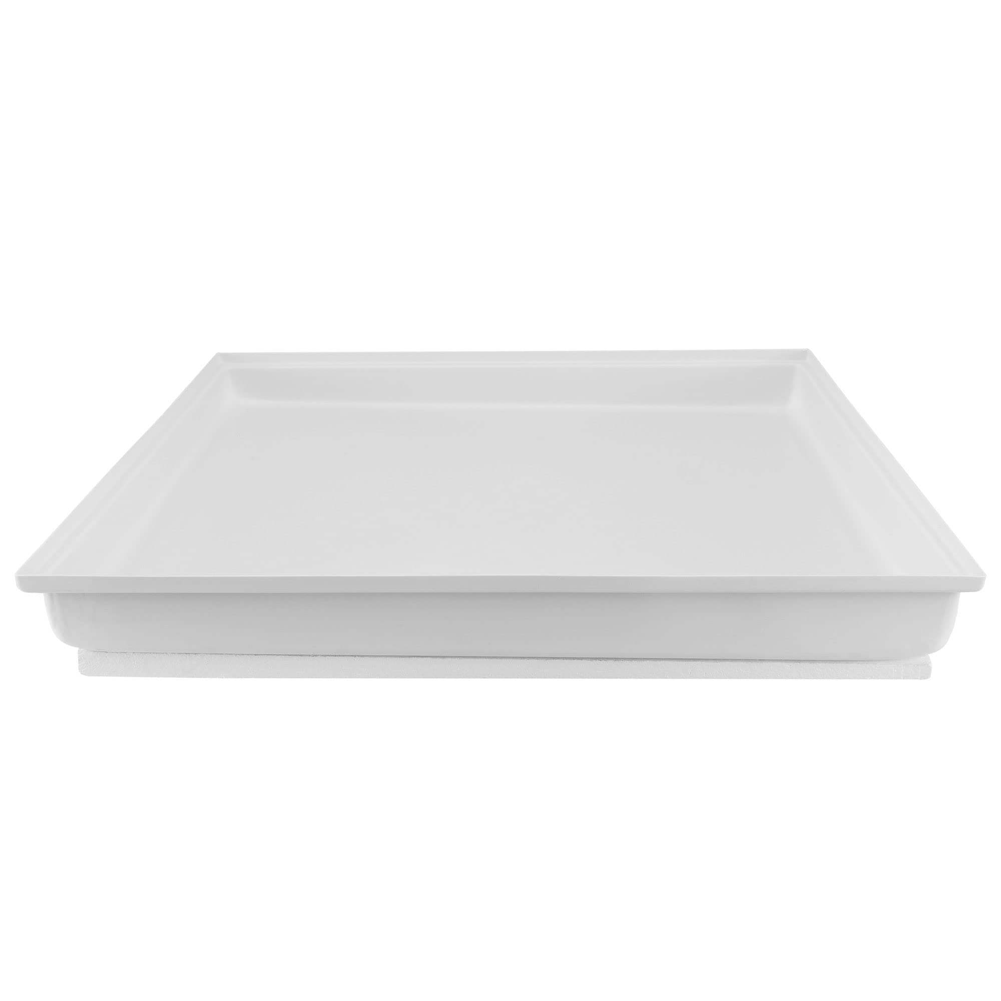 RecPro RV Shower Pan | 27'' x 24'' x 4'' Corner Drain in White | RV Shower Base | Camper Shower Pan