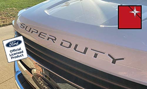 Decal Mods (2017-2022) Hood Grille Decal Sticker Letter Inserts Inlays (Thin) for Ford F250 F350 F450 Super Duty Red Reflective (Reflects Red) - CR+R