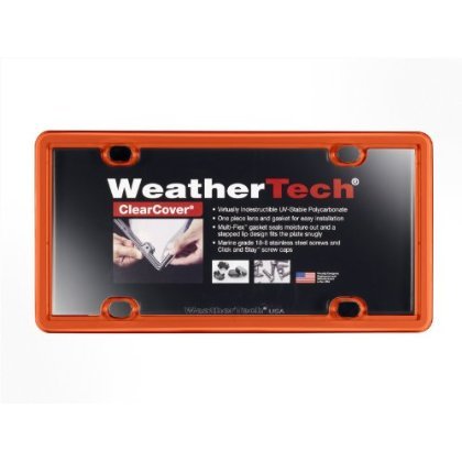 Weathertech Clearcover License Plate Cover And Frame, Orange