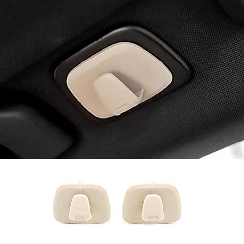 Xqauto Abs Plastic Interior Roof Hooks Clothes Hanger Hook Trim For Volvo V90 S90 Xc40 Xc60 Xc90 2015-2020 (Beige)