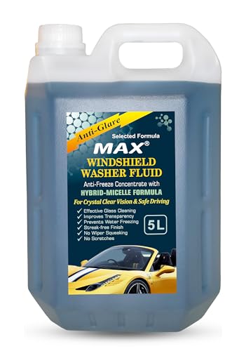Max Windshield Washer Fluid Concentrate (5 Ltr)  Antifreeze Concentrate With Hybridmicelle Formula For Crystal Clear Vision A