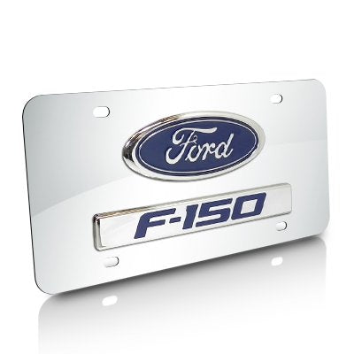 Au-Tomotive Gold, INC. Ford F-150 3D Logo and Nameplate Chrome Steel License Plate
