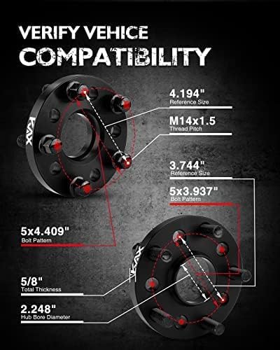 Kax 5X100Mm Or 5X112Mm Wheel Spacers,15Mm 5 Lug Hub Centric Wheel Spacers Fit For Tiguan, Taos, Golf, Golf Alltrack, A3, Passat,