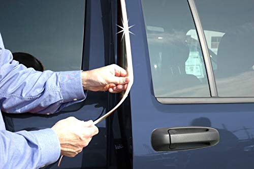 Cowles Chrome Truck Edge Trim, 50Ft Pvc Protektotrim, Self-Adhesive, Uv-Protected, Durable, Protects Edges From Scratches, Dings