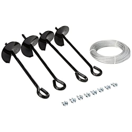 Tie Down 59070 Galvanized Cable (Includes 4 Anchors, 8 Clamps, 50 Feet Galvanized Cable) , Black