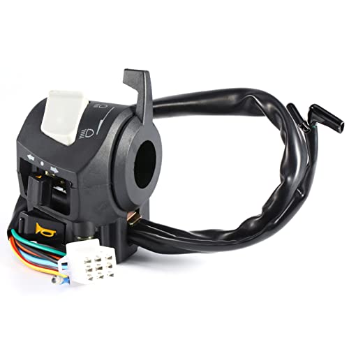 Acouto Motorcycle Handlebar Control Switch 7/8'' Left & Right Side Handlebar Horn Turn Light Control Headlight On/Off Engine Sto