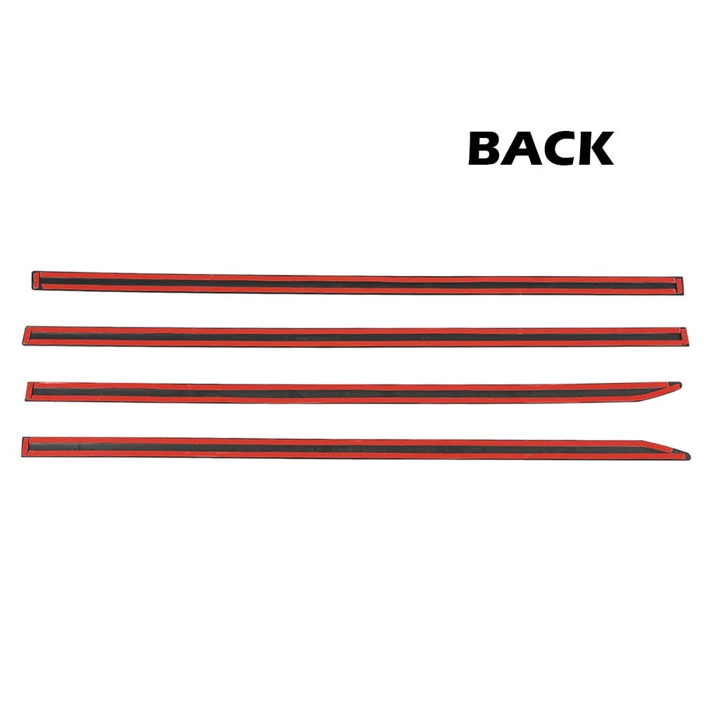 Pit66 Side Molding Trim, Compatible With 2019-2021 Dodge Ram 1500 Crew Cab Body Side Molding Trim Black