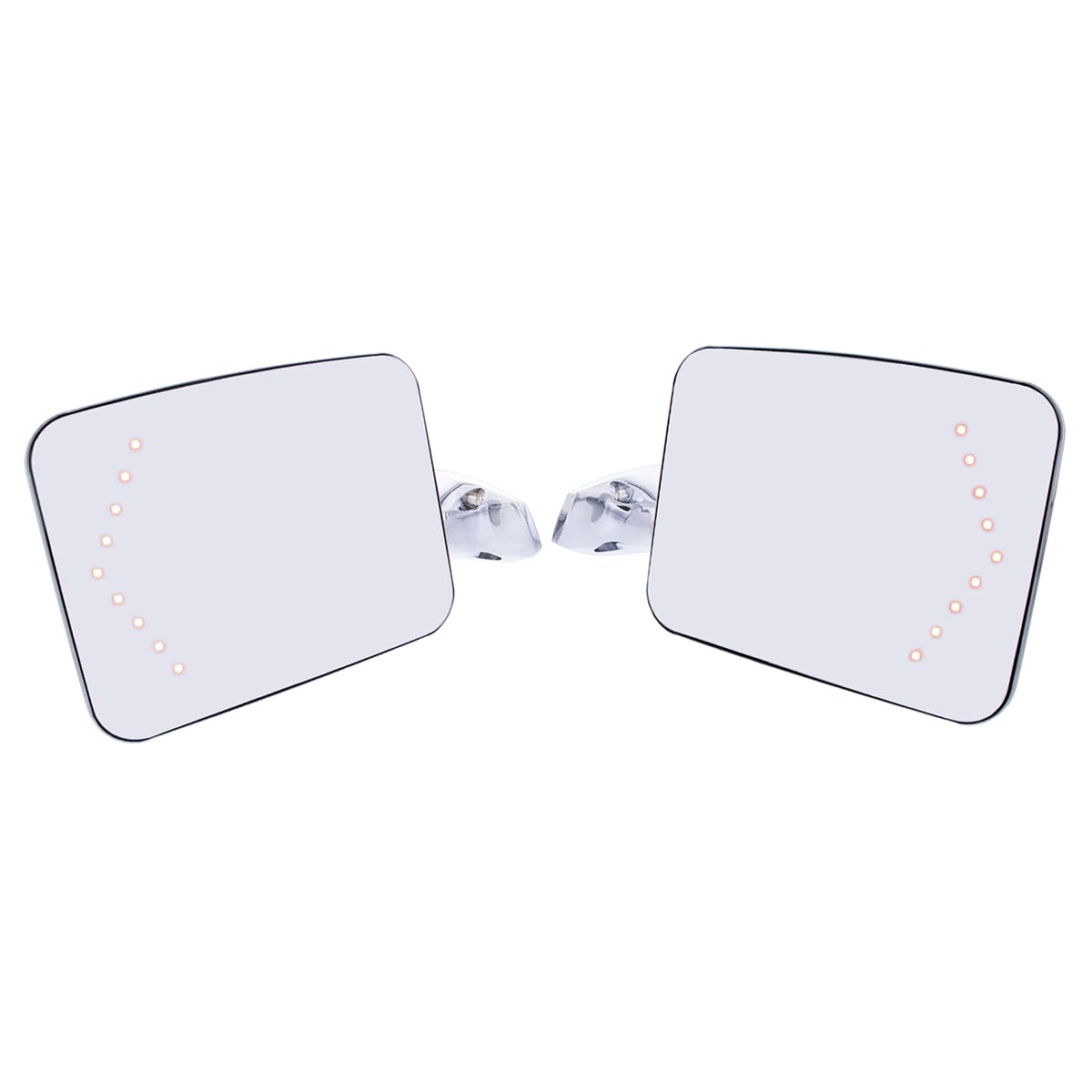 United Pacific 110749 Stainless Steel Exterior Mirror Set w/LED Turn Signal for 1970-72 Chevy/GMC Trucks, Hidden LED Turn Signal - Set of 2
