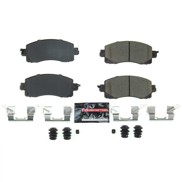 Power Stop Z23-2045 Front Z23 Sport Carbon Fiber Infused Ceramic Brake Pads with Hardware For Subaru Crosstrek, Subaru Forester,