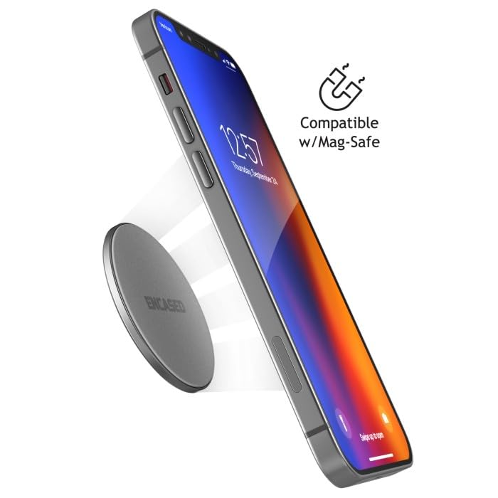 ENCASED Magnetic Mount-Anywhere iPhone Disks (2 Pack) Designed for MagSafe, Stick On Phone Holder - Great for Car, Home, Office,