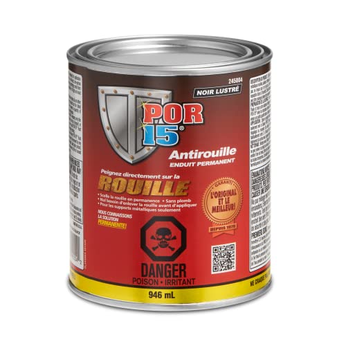 Por-15 Rust Preventive Paint, Stop Rust And Corrosion Permanently, Anti-Rust, Non-Porous Protective Barrier, 32 Fluid Ounces, Gloss Black