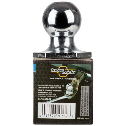 Reese Towpower 7071200 Class 1Interlock Carbon Forged Trailer Hitch Ball, 1-7/8 Inch Diameter, 3,500 lbs. Capacity, 1 Inch Shank