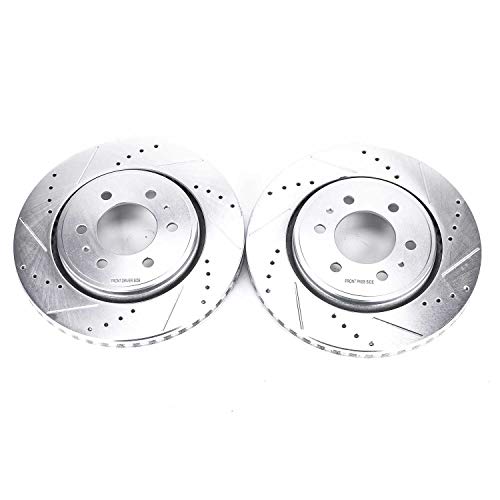 Power Stop AR85108XPR Front Evolution Drilled and Slotted Rotors Pair For 2007-2021 Ford Expedition | 2010-2020 Ford F-150 6 Lug