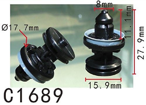 Autobahn88 Retainer Clip For Door Trim Molding, Compatible With Ford Focus C-Max 2010-1998 (Oem: 1257374, 1257376, W709004S300)