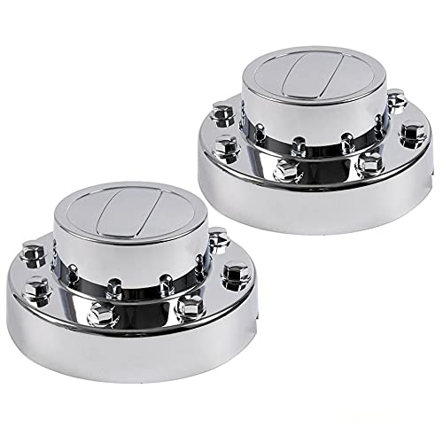 Pit66 Wheel Center Caps, Compatible With 11-16 Dodge Ram 3500 1-Ton Dually Alcoa Alloy Hub Caps 2 Rear Chrome