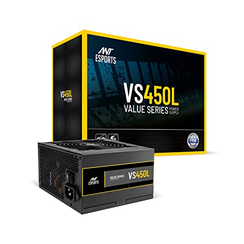 Ant Esports Vs450L Nonmodular High Efficiency Gaming Power Supply/Psu With 1 X Pcie And 120Mm Silent Fan