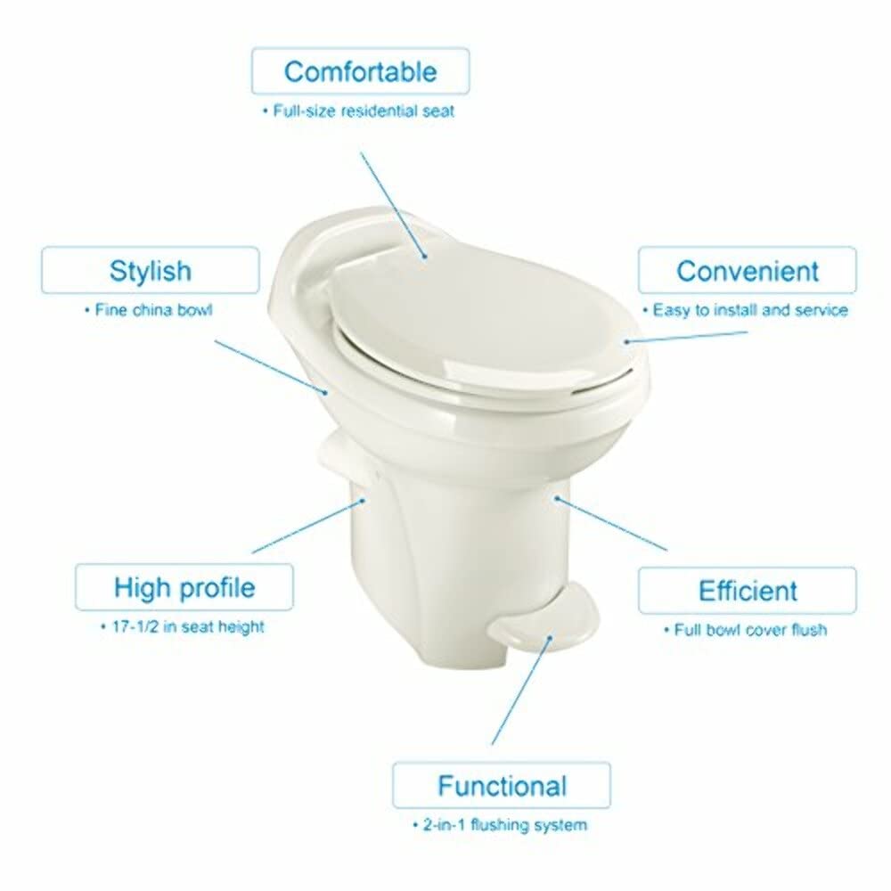 Thetford 34430 Aqua Magic Style Plus Toilet, High/Bone