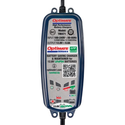 Optimate Lithium 4S 0.8A, Tm-471, 8-Step 12.8V 0.8A Sealed Battery Saving Charger & Maintainer