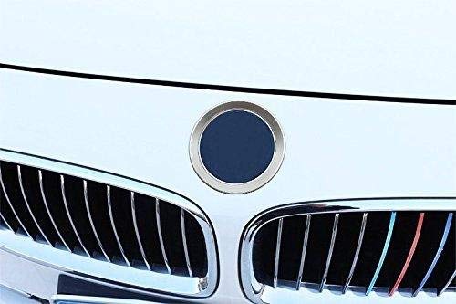 Xotic Tech 1Pc Front Hood Rear Trunk Emblem Logo Surrounding Ring Decoration Cover Trim Compatible With Bmw 1 3 5 6 7 Z X Series M3 M4 E36 E46 E90 (Silver) - 82Mm/ 3.2'