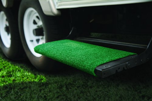 Camco Wrap Around Step Rug- Protects Your Rv From Unwanted Tracked In Dirt, Works On Electrical And Manual Rv Steps - Extra Large (Green) (42933)