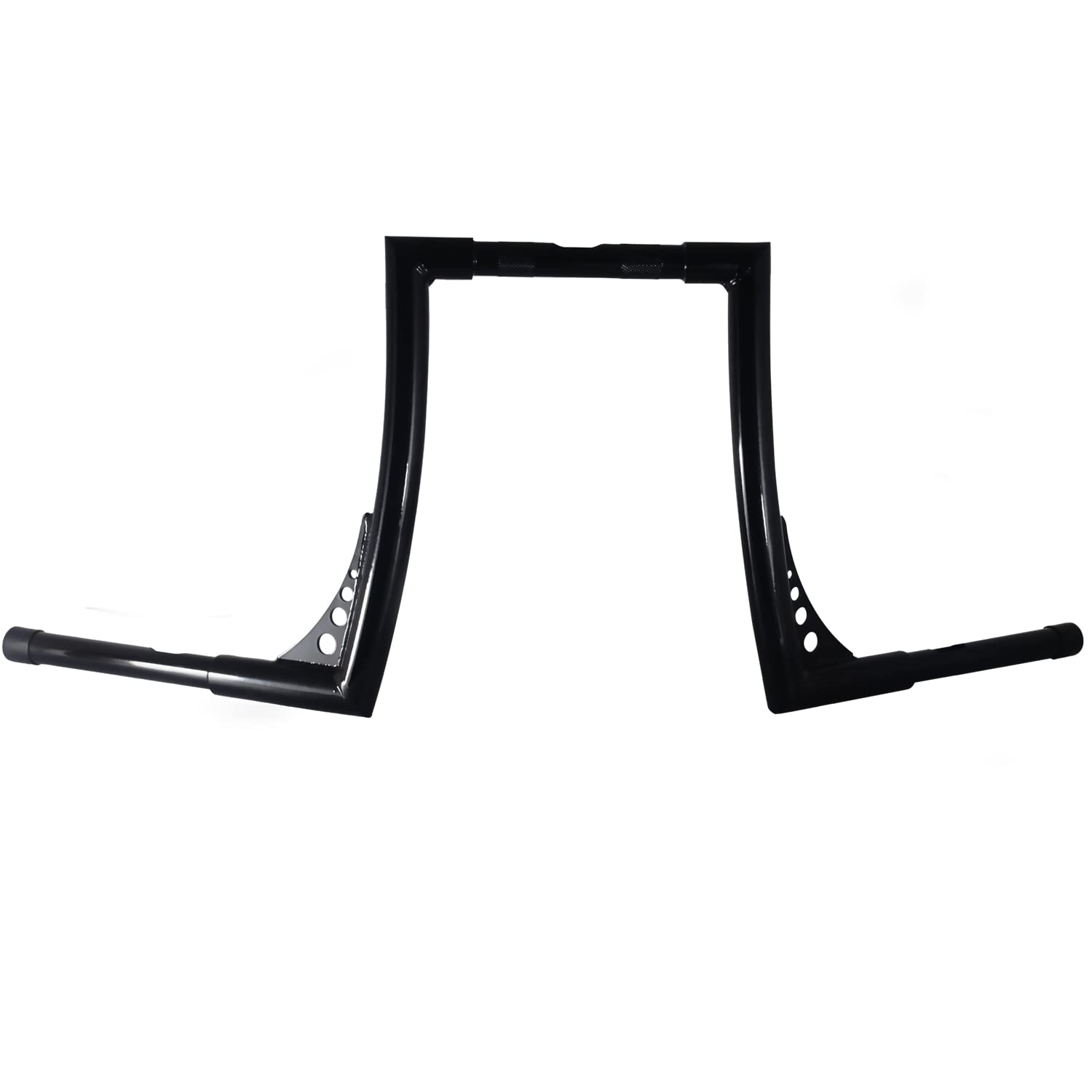 Gloss Black 14 Inch Rise 1-1/4'' Batwing Ape Hangers Handlebar Compatible With Harley Softail Flst Fxst Sportster Xl 883 1200 Touring Road Glide+Road King