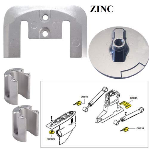 Rps-Glm Mercruiser Bravo Ii Iii Outdrive Anode Kit 2 3 Aluminum Salt Water Zinc Set 88+, Replaces 888761Q01