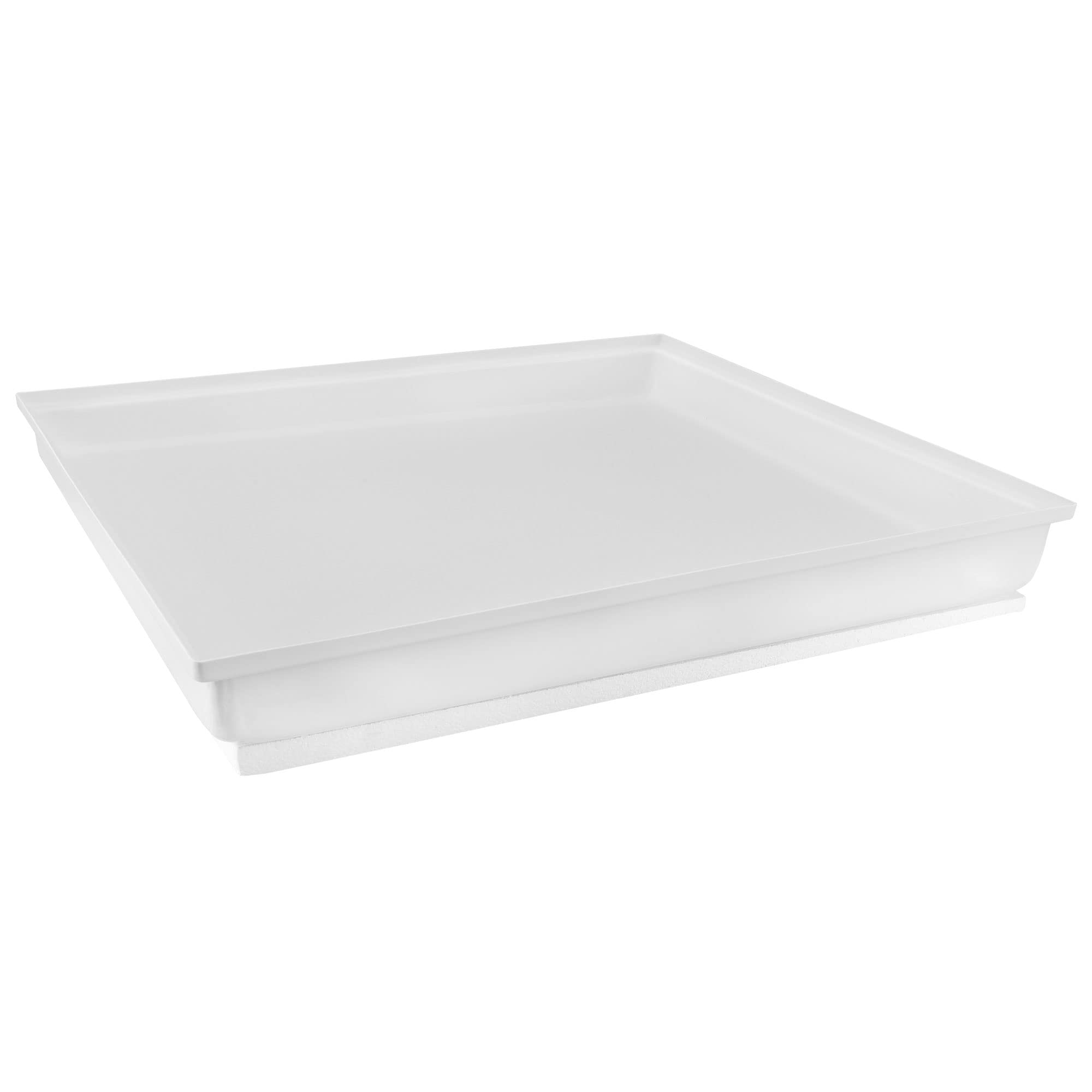 RecPro RV Shower Pan | 27'' x 24'' x 4'' Corner Drain in White | RV Shower Base | Camper Shower Pan