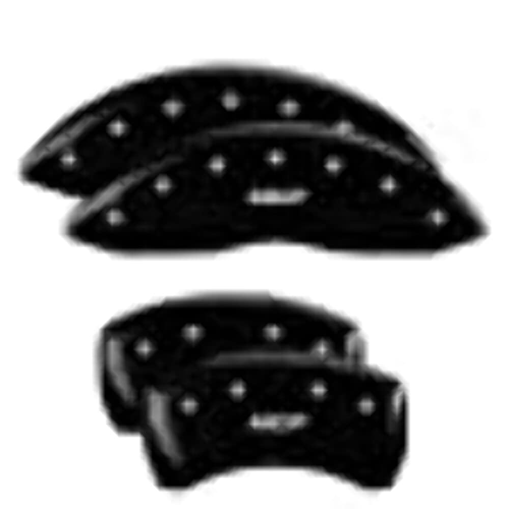 Mgp Caliper Covers 14257Smgpbk Mgp Black Powder Coat Finish, Silver Characters, Set Of 4