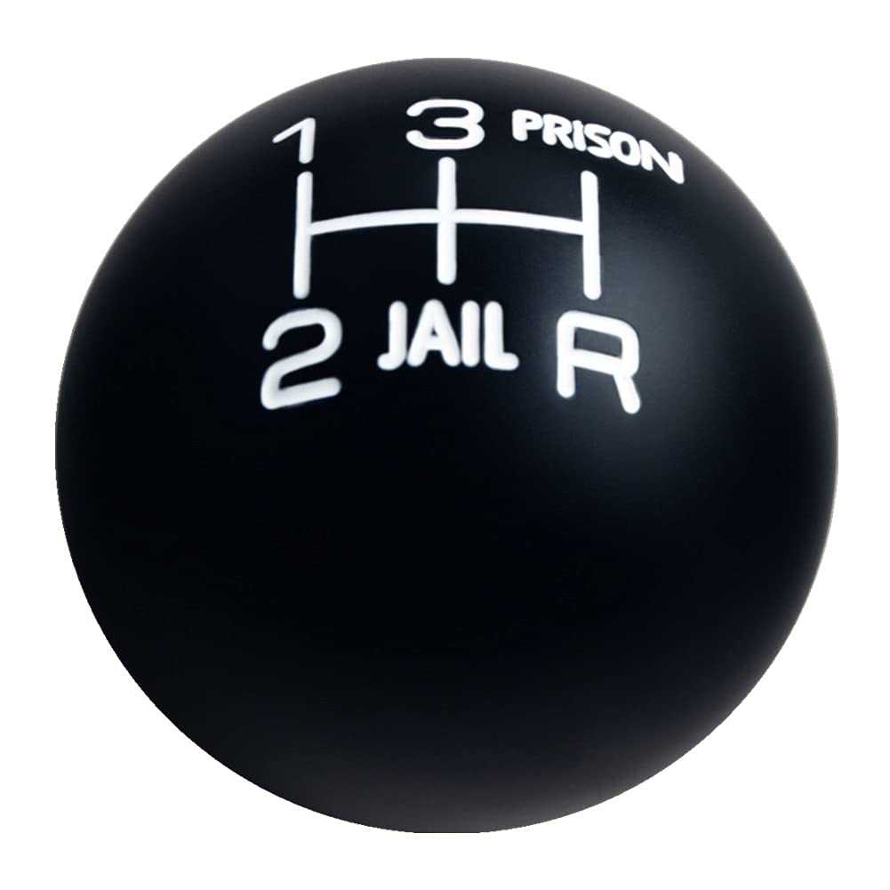 DEWHEL Aluminum 200 Grams Weighted Round Black/White Inlay Jail Prison 5 Speed Shift Knob Manual Car M10x1.5 M10x1.25 M8x1.25 M1