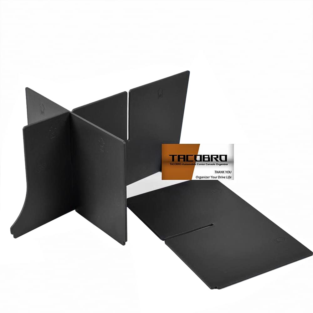 Tacobro Center Console Organizer Dividers For Honda Pilot 2016-2022 / Ridgeline 2017-2022 2023/ Passport 2019-2022 2023 Accessories, Black Abs Plastic Insert Secondary Storage