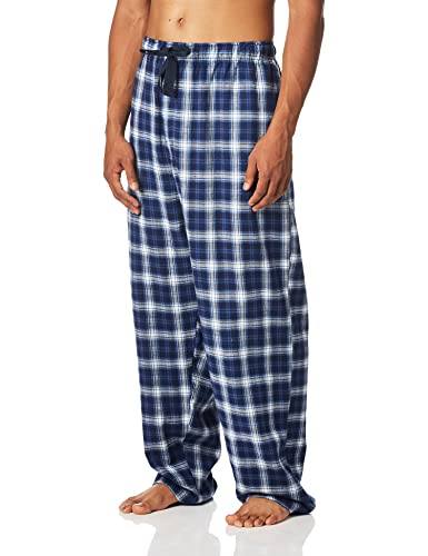 Fruit Of The Loom Mens Yarn-Dye Woven Flannel Pant Pajama Bottom, Navy Plaid, Xx-Large Us