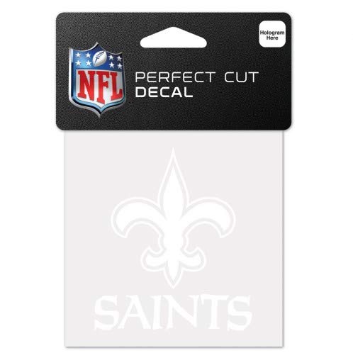 Wincraft NFL New Orleans Saints 4x4 Perfect Cut White Decal, One Size, Team Color