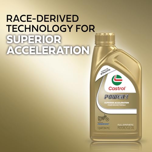 Castrol Power1 4T 5W-40 Full Synthetic Motorcycle Oil, 1 Quart, Pack Of 6