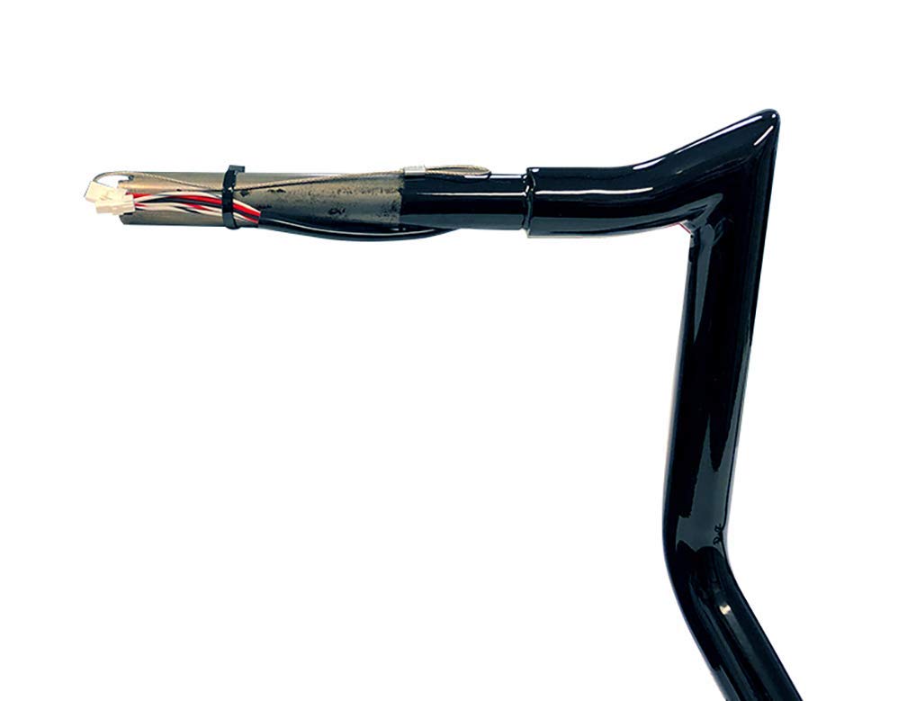 Dominator Industries 1 1/4' Pre-Wired 12' Meathook Bar Ape Hangers Handlebars For 2014-2023 Harley-Davidson Bagger Touring Electra & Street Glide (Gloss Black) Heated Grip Option