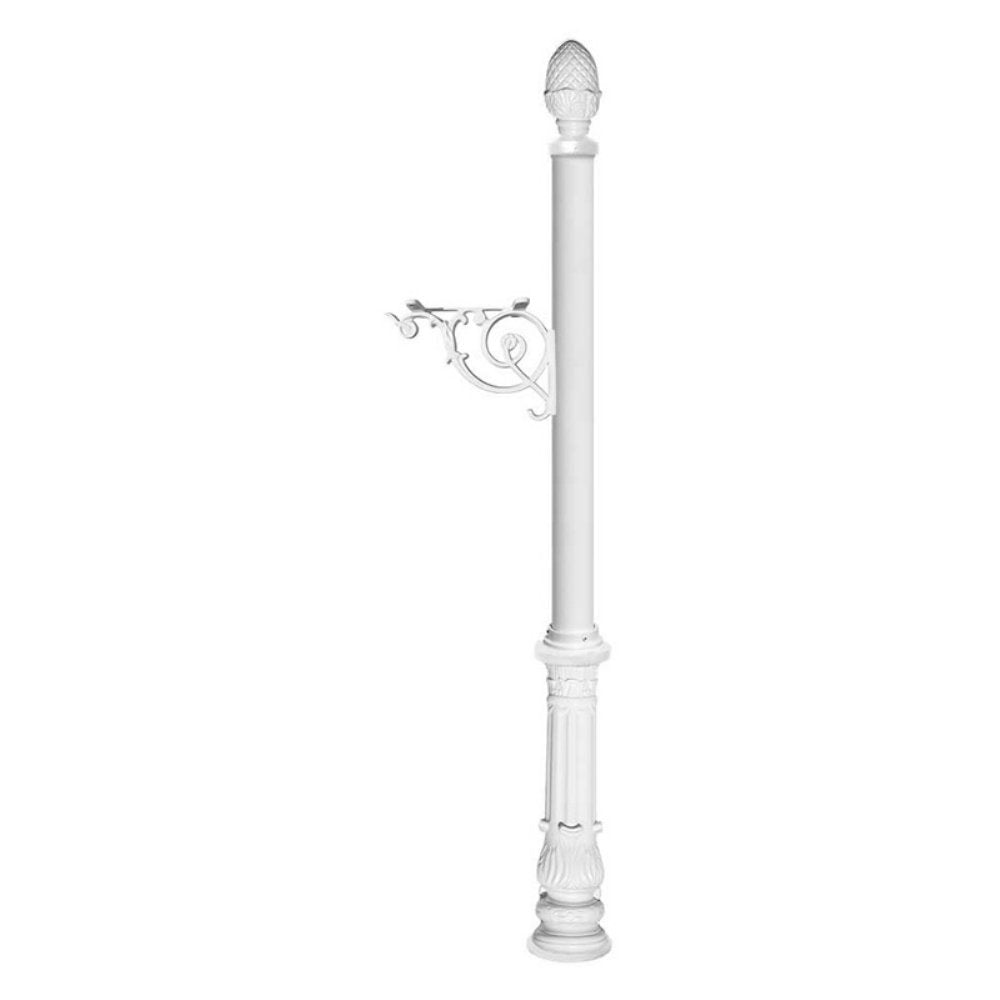 Lewiston Rust Free Cast Aluminum Fluted Post with Pinapple Finial for Mailboxes