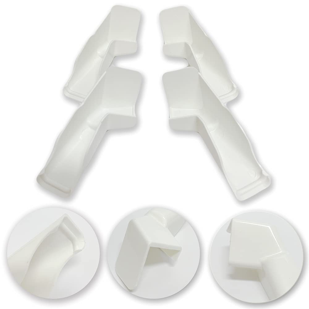 Fcouiid Rv Rain Gutter Spouts With Extensions - Roof Rail Gutter Drain Protect Accessories For Van, Travel Trailer, 2 Left & 2 Right (White)