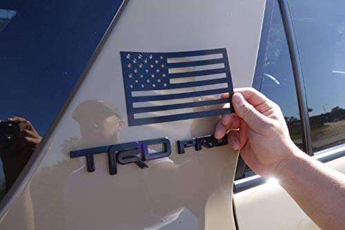 Tactilian Original Black American Flag Magnetic Decal Stickers - Made In Usa Flag Cut-Outs For Trucks - Set Of 2 Tactical Car De