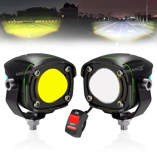 OberoiS Traders Super Bright Led Fog Light Lamp | Spot Light With Dual Color White/Yellow | High & Low Beam For Car, Bike, Scoo