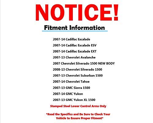 Detroit Axle - 12Pc Front End Kit For Gmc Chevy Silverado Sierra Suburban Yukon Xl 1500 Tahoe Escalade Esv Ext 2 Upper Control Arms 2 Sway Bars 4 Tie Rods 2 Lower Ball Joints 2 Boots