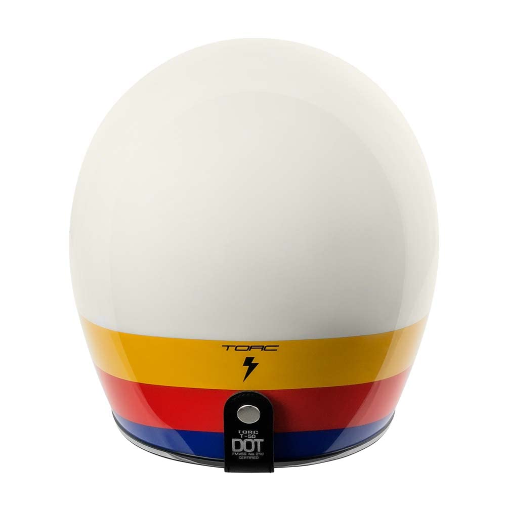 Torc T50/Del Mar Open Face 3/4 Motorcycle Helmet With Color/Graphic Dot Approved (Pearl White Full Tree, Small)