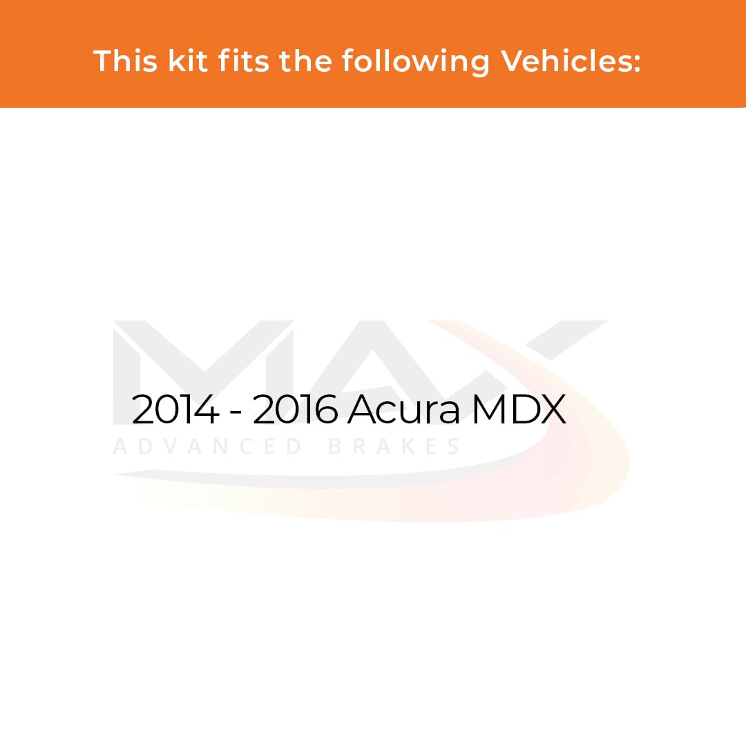 Max Advanced Brakes Front Brake Kit Compatible With 2014 2015 2016 Acura Mdx Replacement Cross Drilled Disc Brake Rotors And Cer