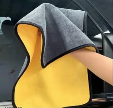 QNJLDouble Sided Microfiber Vehicle Washing Cleaning Cloth 40x60 (500 GSM) Packof 1
