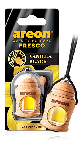 AREON Fresco FRTN31 Hanging Car and Home Air Freshener, Vanilla Black
