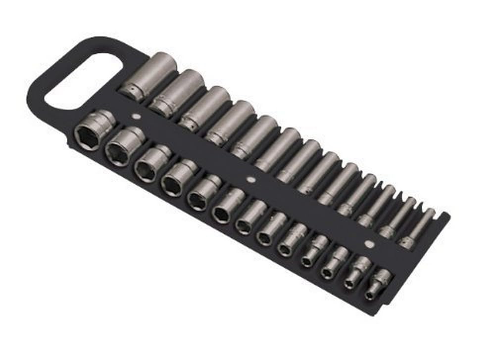 Lisle 40130 1/4 Drive Black Magnetic Socket Holder for 26 Sockets