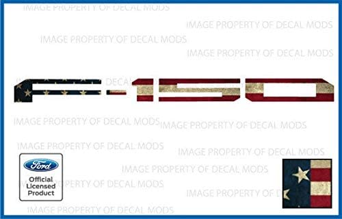 Decal Mods 2018-2020 F150 Tailgate Letters Decals Stickers (Thin, Not Raised) Kit Insert Indent For Ford F150 (American Flag - W